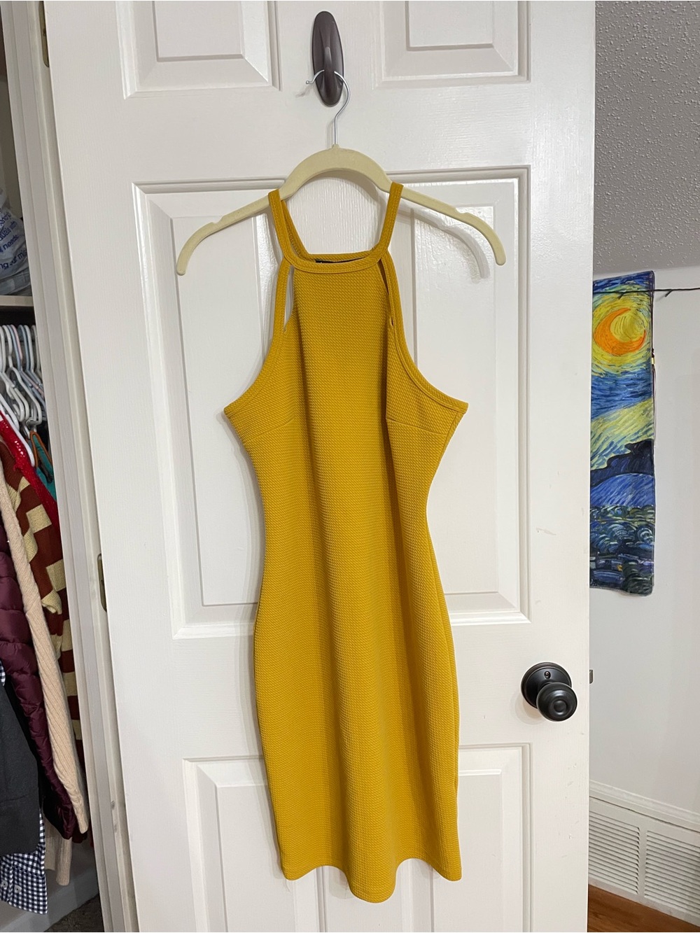 Chesley Mustard Halter Midi Dress